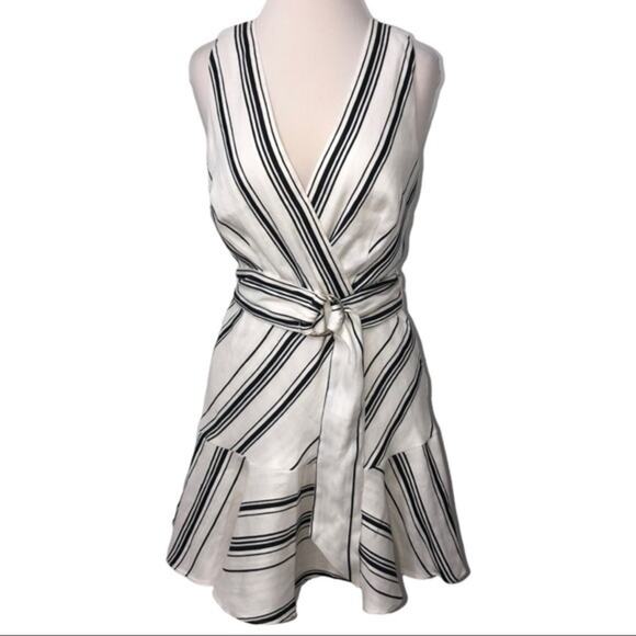 Ted Baker Aliicee Directional Stripe Linen and Cotton Sleeveless Size 6 NWT - Picture 2 of 13